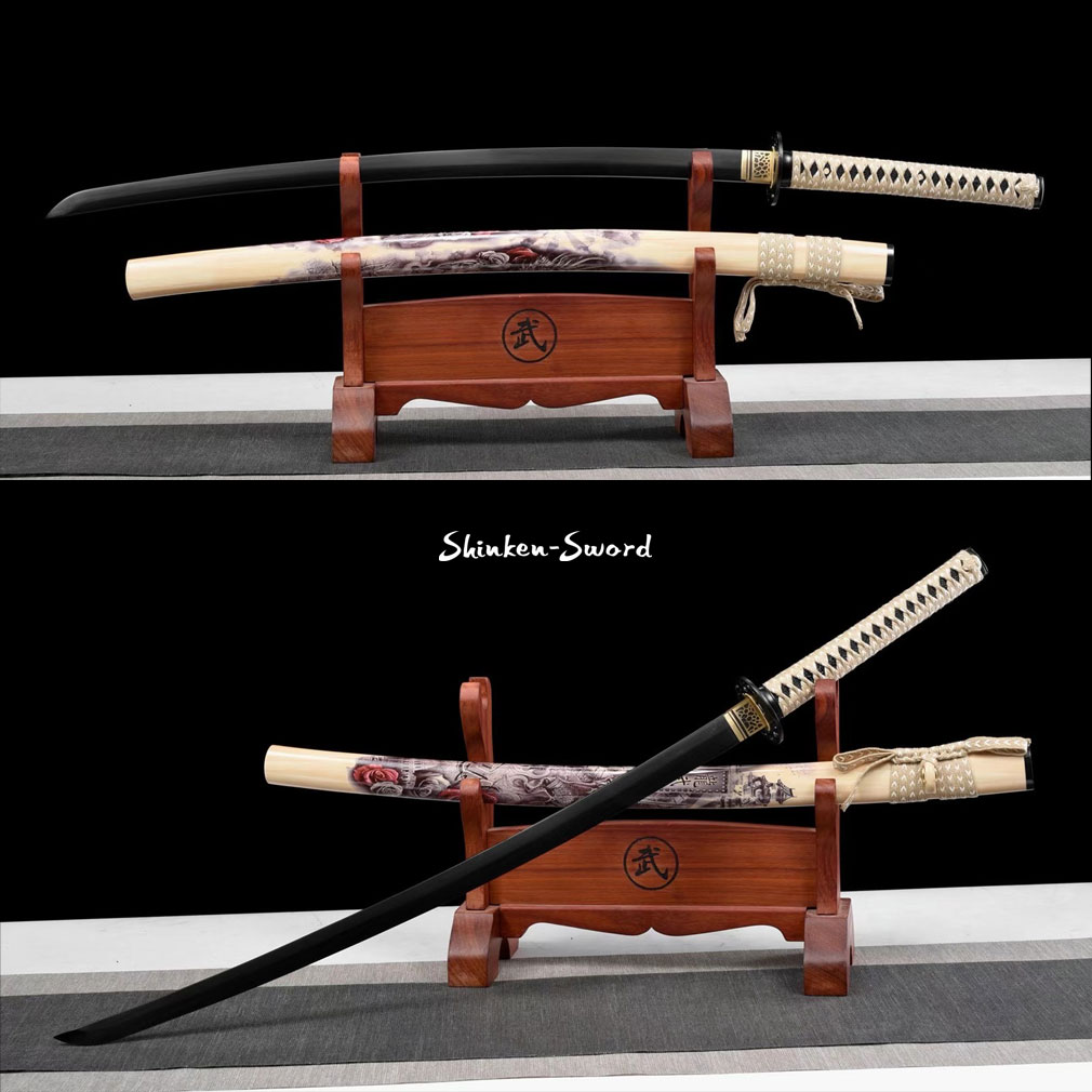 Купить Японские Shogun Sword Black Blade Handmade Japanese Samurai